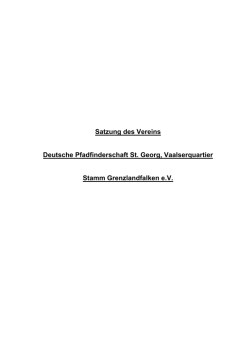 Satzung des Vereins