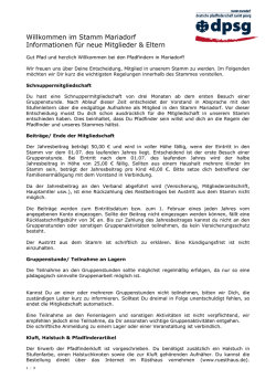 im Stamm Mariadorf Informationen f&uuml;r neue Mitglieder & Eltern
