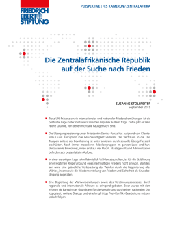 Die Zentralafrikanische Republik auf der Suche nach Frieden