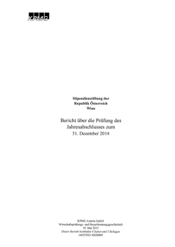 Stipendienstiftung der Republik Österreich: Jahresabschluss 2014
