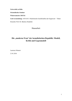Hausarbeit Die &bdquo;moderne Frau&ldquo; der kemalistischen Republik: Modell