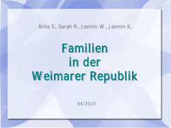 Familien in der Weimarer Republik