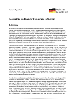 Konzept für ein Haus der Demokratie in Weimar