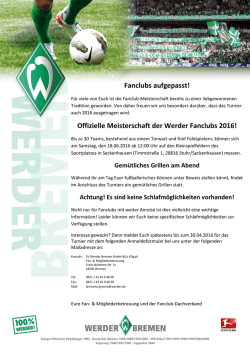 Fanclubs aufgepasst! Offizielle Meisterschaft der
