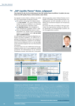 „SAP Liquidity Planner“-Nutzer, aufgepasst!