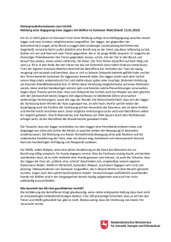 Hintergrundinformationen zum Vorfall: Meldung einer Begegnung