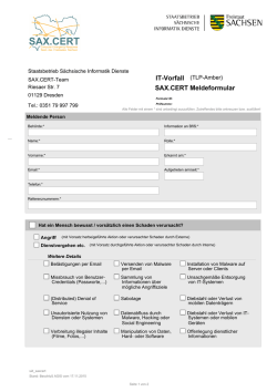 IT-Vorfall (TLP-Amber) SAX.CERT Meldeformular