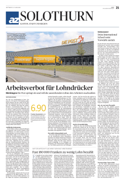 Zum Artikel der Solothurner Zeitung vom 17.6.2015