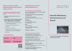 Hinweise f&uuml;r Besch&auml;ftigte und Studierende zum Thema sexuelle