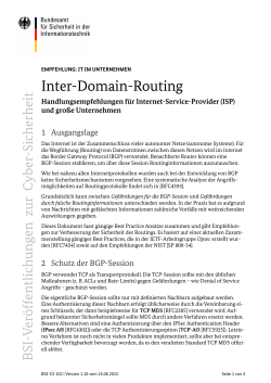 Inter-Domain-Routing - Allianz f&uuml;r Cyber