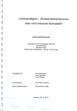 Linkshändigkeit - Minderheitenphänomen oder nicht erkannte