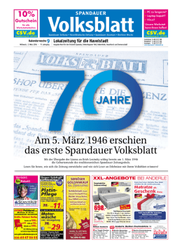 Am 5. März 1946 erschien das erste SpandauerVolksblatt
