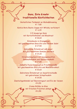 Gans, Ente & mehr traditionelle Köstlichkeiten