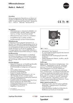 Typenblatt T 9527 Differenzdruckmesser Media 6 ∙ Media 6 Z