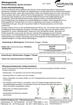 24.11.2015 - Wintergetreide: Gräserbekämpfung / Spritze