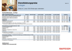 Dienstleistungspreise Anlegen