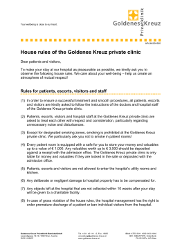 House rules of the Goldenes Kreuz private clinic