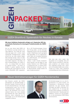 GIZEH Newsletter 02|2015 - GIZEH Verpackungen GmbH & Co. KG