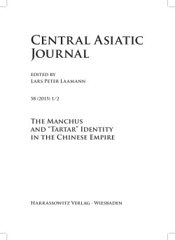 Central Asiatic Journal 58 (2015) 1+2