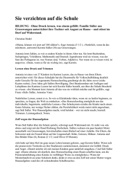 Sie verzichten auf die Schule