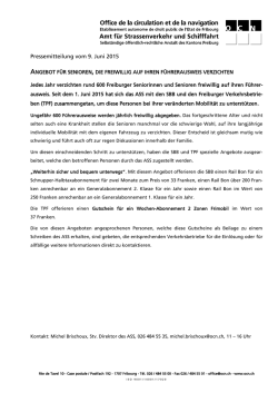 Pressemitteilung vom 9. Juni 2015