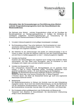Information &uuml;ber die Voraussetzungen zur