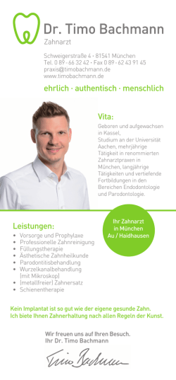 ehrlich &middot; authentisch &middot; menschlich Leistungen: Vita