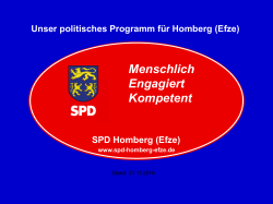 Menschlich - Engagiert - Kompetent SPD Homberg
