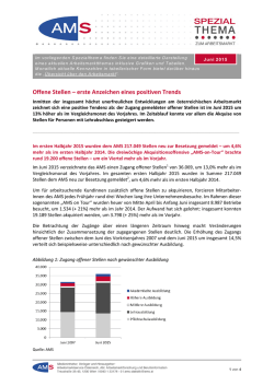 Offene Stellen – erste Anzeichen eines positiven Trends