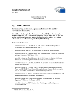 Entschließung des Europäischen Parlaments vom 9. Juli 2015