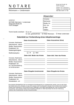 Formular zur Vorbereitung einer Adoption