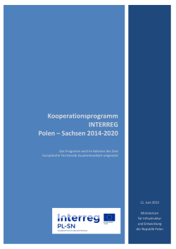 Kooperationsprogramm INTERREG Polen – Sachsen 2014-2020