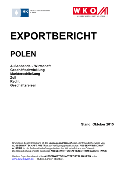 Exportbericht Polen - Außenwirtschaftsportal Bayern