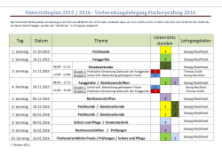 Unterrichtsplan 2015 / 2016 - 1. Fischereiverein Regenstauf