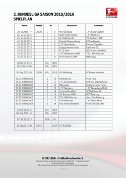 2. BUNDESLIGA-SPIELPLAN SAISON 2015/2016