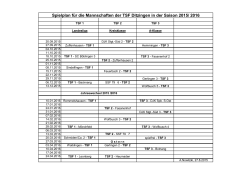Spielplan für die Mannschaften der TSF Ditzingen in der Saison 2015