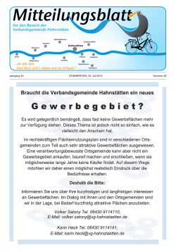 Jahrgang 42 DONNERSTAG, 23. Juli 2015 Nummer 30
