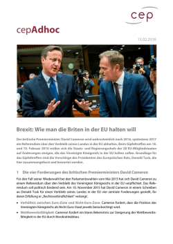cepAdhoc Brexit: Wie man die Briten in der EU halten will