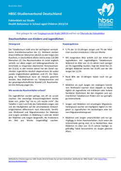 Faktenblatt Rauchverhalten von Kindern und Jugendlichen