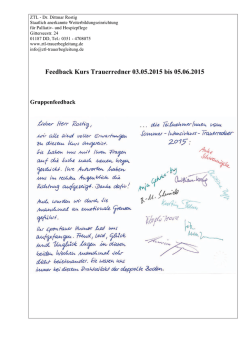 Intensivkurs Trauerredner vom 03.05.2015