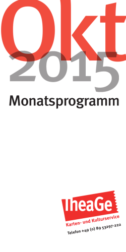 Monatsprogramm Oktober 2015