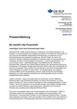 Pressemitteilung - Landesfeuerwehrverband Rheinland