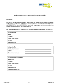 Dokumentation zum Austausch von PV-Modulen