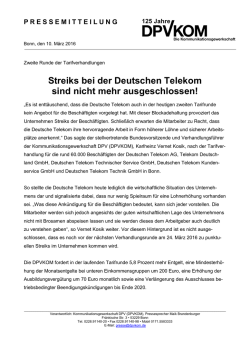 2016-03-10 Streiks bei der Telekom nicht mehr ausgeschlossen!