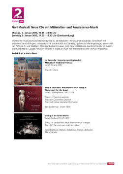 Fiori Musicali: Neue CDs mit Mittelalter- und Renaissance