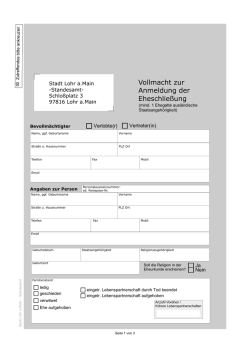 Vollmacht zur Anmeldung der Eheschlie&szlig;ung