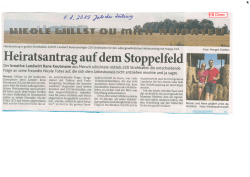 Heiratsantrag auf dem Stoppelfeld
