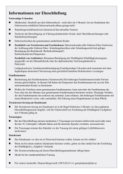 Informationen zur Eheschlie&szlig;ung