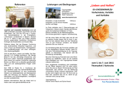 Eheseminar, 5.-7. Juni 2015, Thomashof/Karlsruhe