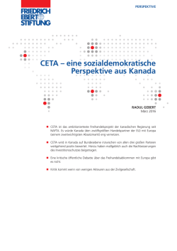 CETA – eine sozialdemokratische Perspektive aus Kanada